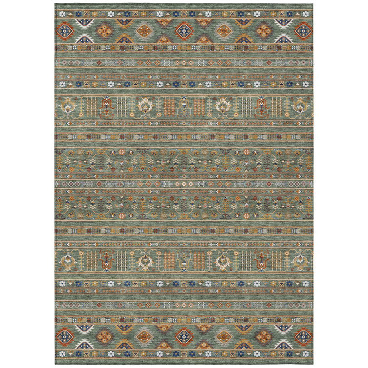 Machine Washable Indoor/Outdoor Brenden ACN2244 Navajo Rug