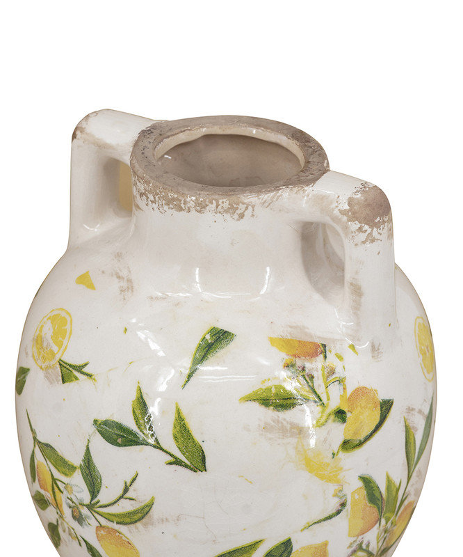 Vase décoratif en céramique 8,7 "avec deux petites poignées