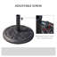 Base de parasol ronde en bronze bronze pour parasols de marché, convient aux poteaux de 1,5 po et 1,89 po, support de table de patio robuste