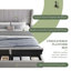 Grand lit plateforme tapissier avec rangement Tevyn
