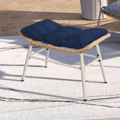 Repose-pieds en osier avec coussin Sunbrella® Annamarja