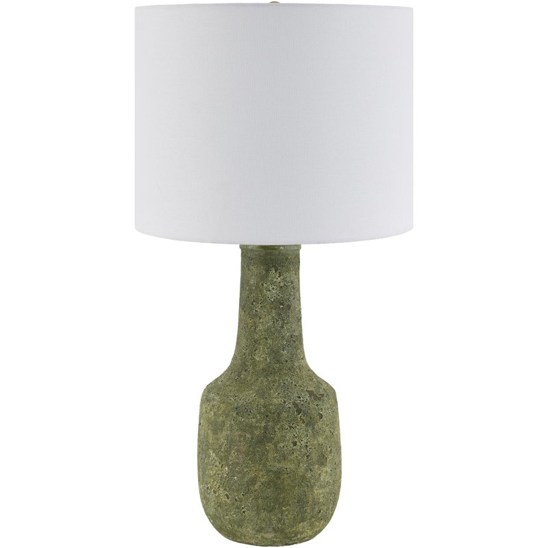 Lampe de table Slawson, Vert rustique, Blanc