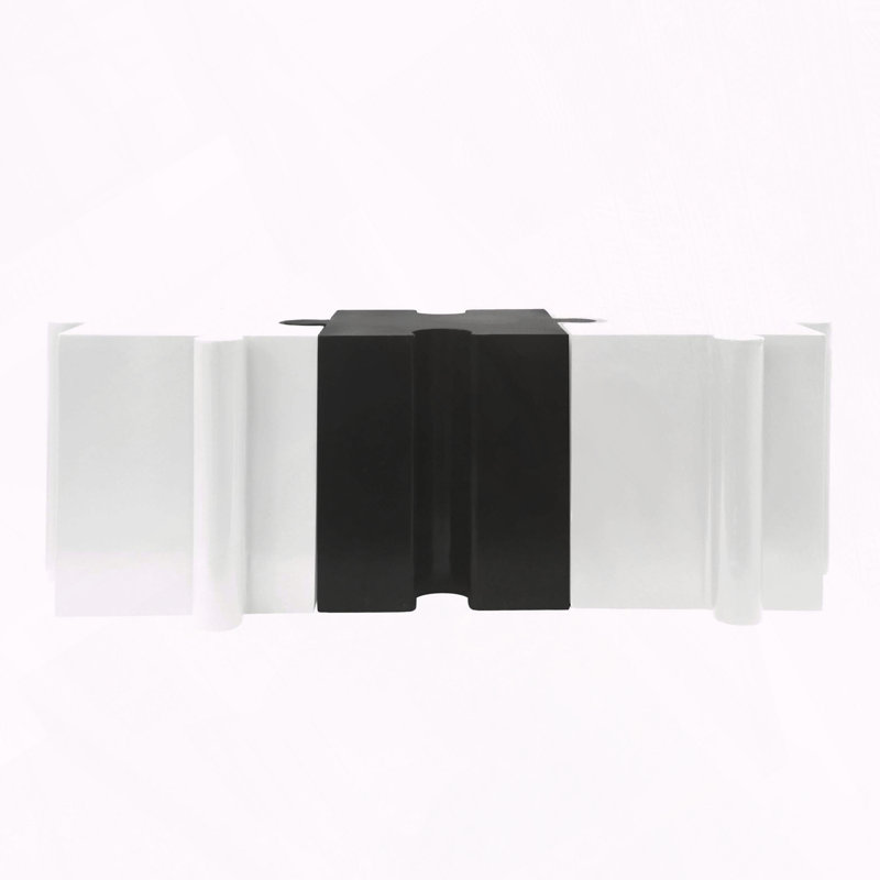 3-Piece Modular Interlocking MGO Puzzle Table Set, White/Black