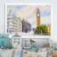 «Big Ben Street View London», reproduction sur cadre flottant sur toile