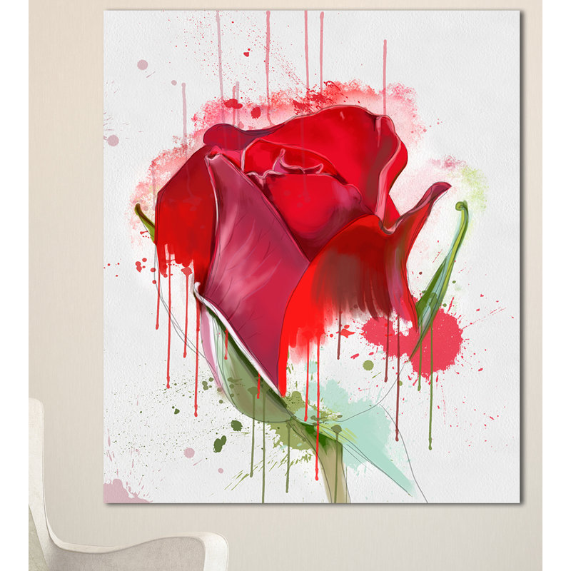 « couleur rouge rose », reproduction d’art sur toile tendue, H 40 po x l 30 po x P 1 po