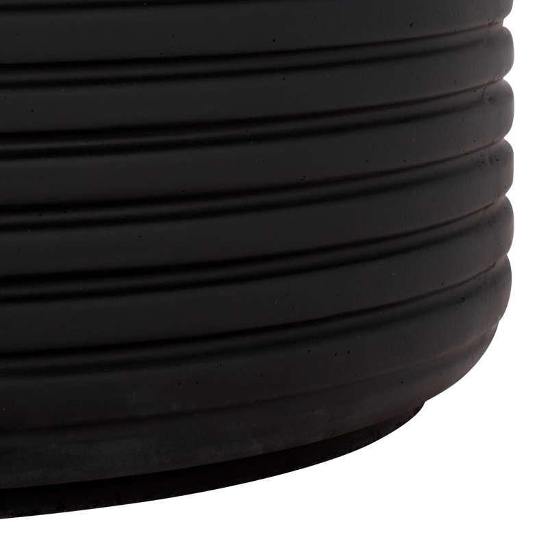Astrid Low Wide Side Table, 16.3", Black