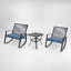 Two Person Outdoor Metal Rocking Bistro Set With Cushions And Side Table For Patio Relaxation