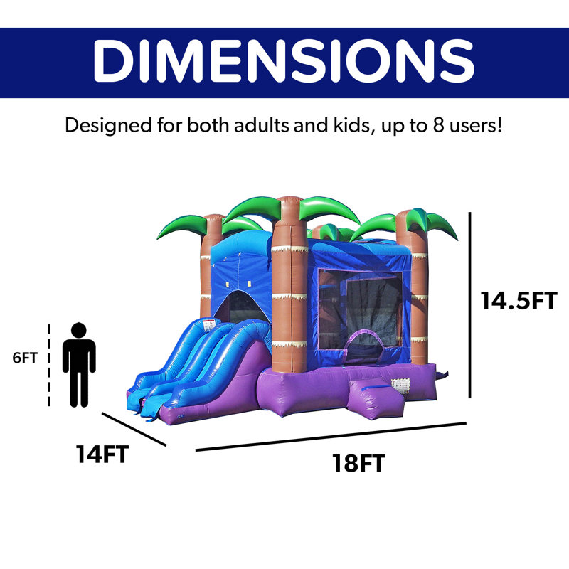 Enchanted Forest Blue and Purple Commercial Grade Bounce House