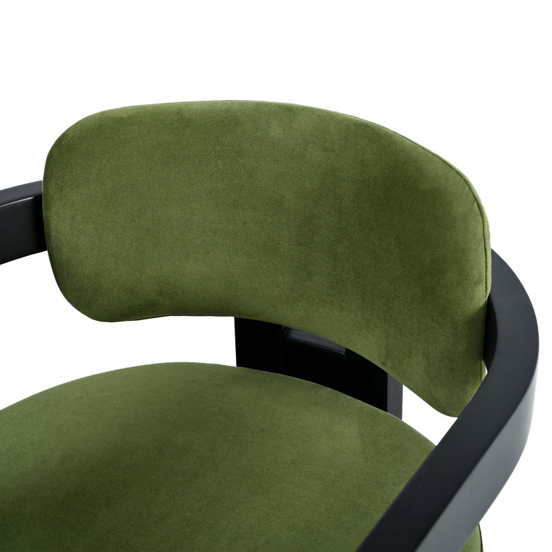 Chaises de salle à manger rembourrées Chuang, Noir/vert, 4
