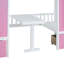 Lit superposé simple rose avec table et bureau pratique Twintwin rose, mignon