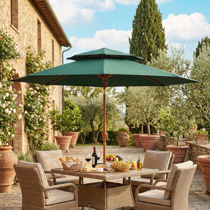 265cm Market Parasol, Green