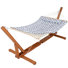 Hamac en corde avec support de hamac en bois réglable de 12 à 14 pieds et coussin amovible