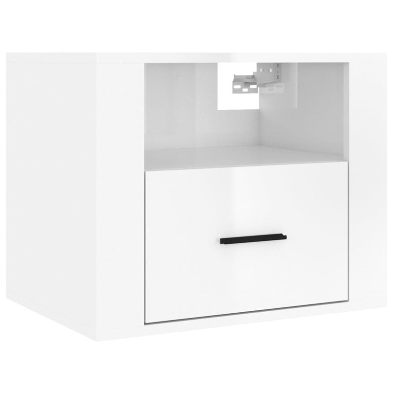 50cm W Bedside Table, High gloss white