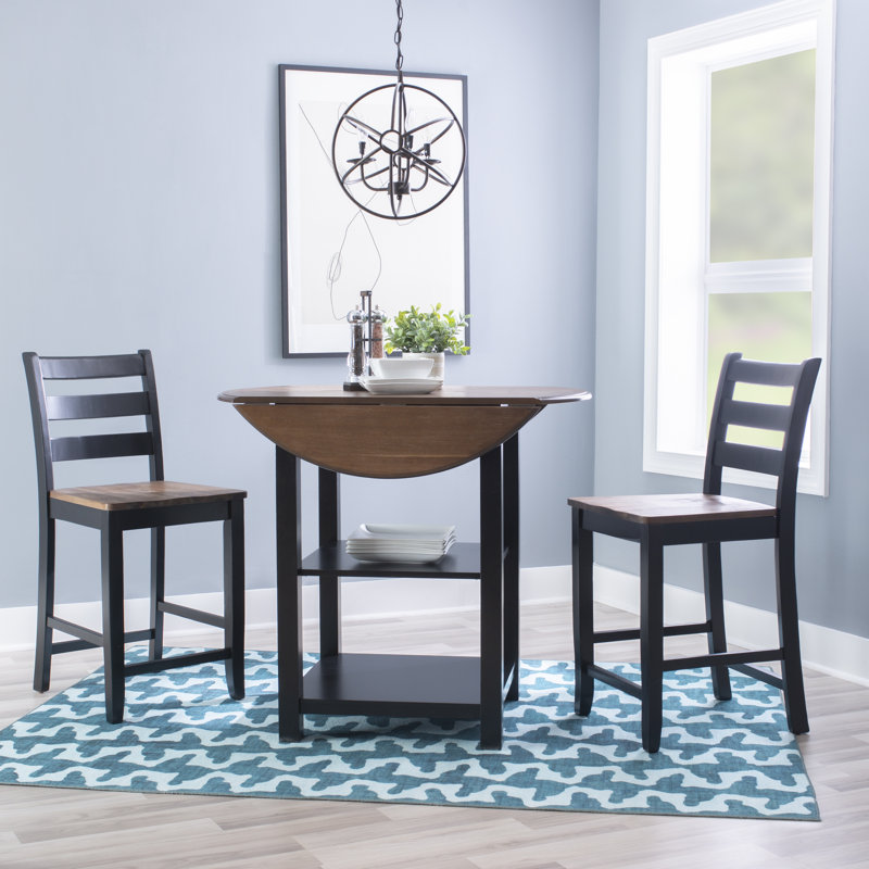 Northwick 2 - Person Extendable Four Leg Base Dining Set, Black