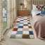 Geometric and Chequered Shaggy Washable Area Rug-216917385