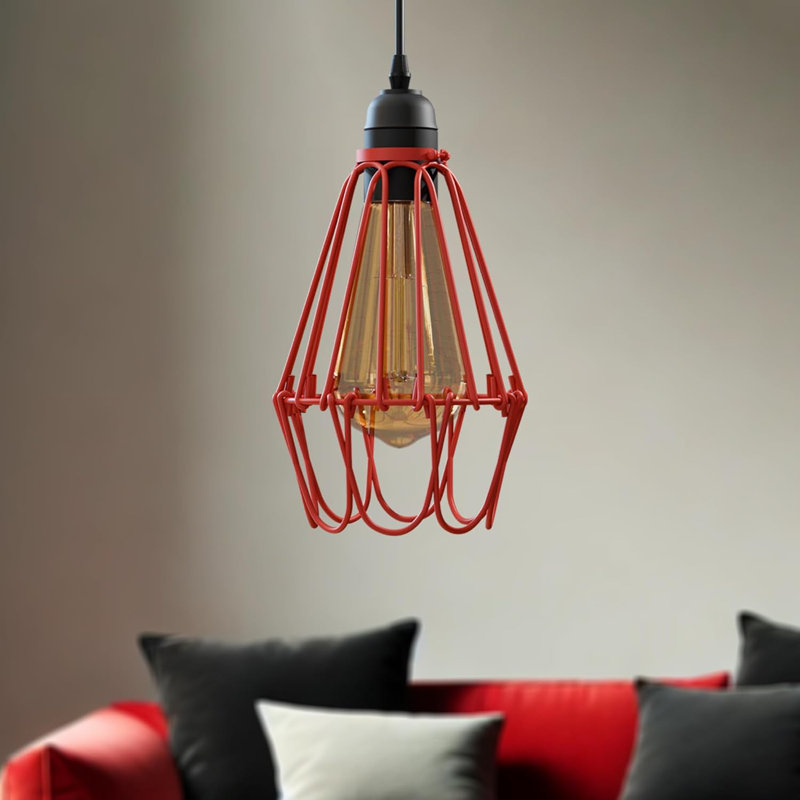 Annjelica 10cm H Metal Empire Lamp Shade, Red