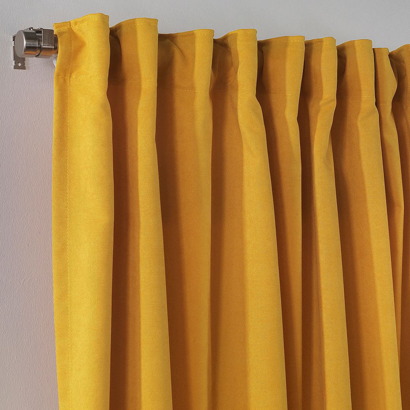 Blackout Thermal with Liner Extra Long & Extra Wide Decorative Curtain Single Panel, Mustard, 280cm Width x 145cm Drop