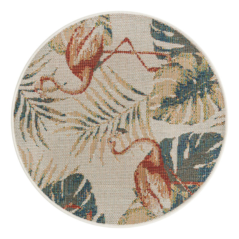 Sherwin Floral Indoor / Outdoor Rug, Round 3'3"
