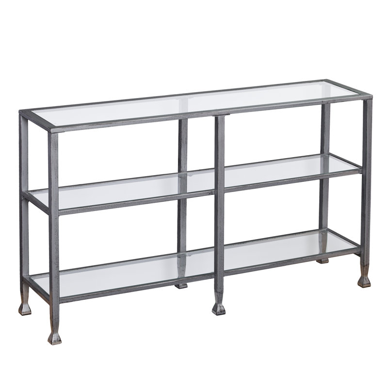 Jordyan 48.5'' Glass Top Console Table, Silver