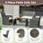4 PCS Patio Conversation Set with Seat Cushions & Tempered Glass Tabletop, Outdoor White + Gray-1956570480-1956570486