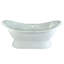 Baignoire piédestal en fonte ovale double en fonte 72 pouces Kingston Brass Aqua Eden