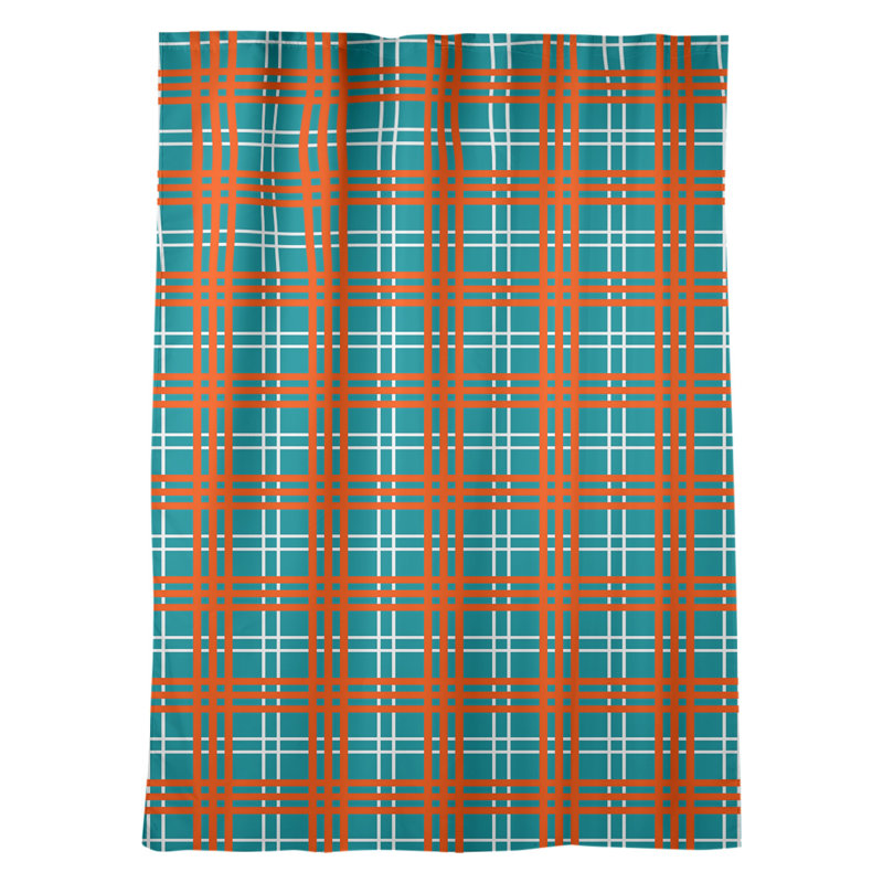 Room Darkening Curtain Single Panel, Blue/Orange