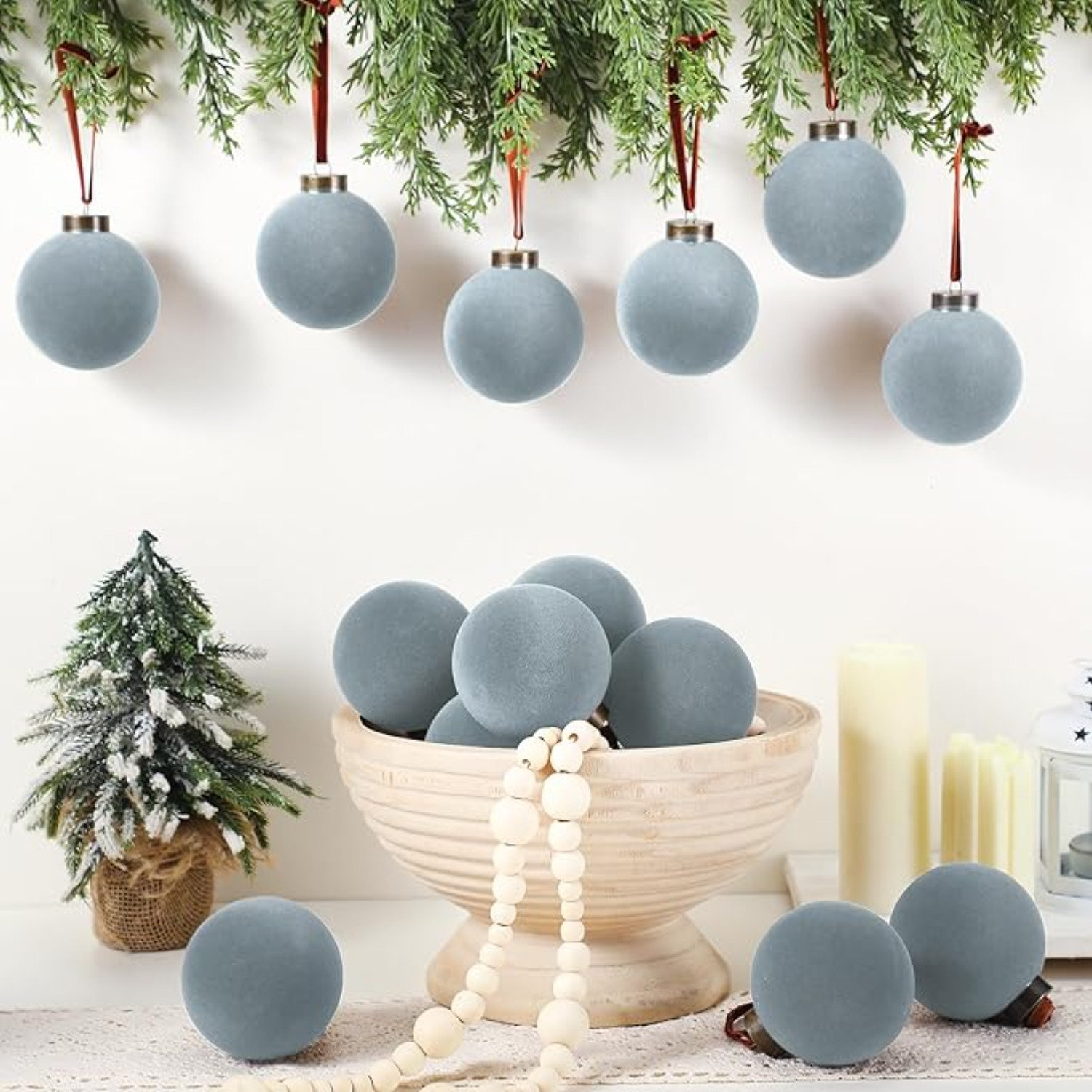 3" Velvet Bauble, Blue