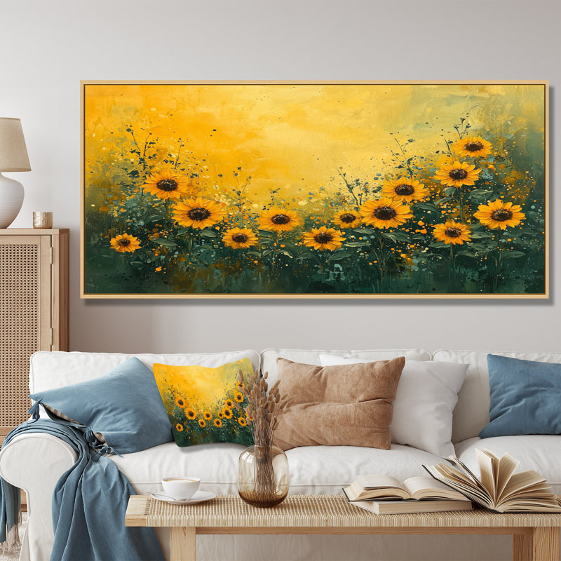 Art mural sur toile Dreana, H 28 po x l 60 po, Cadre flottant, Naturel