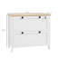 Classeur latéral à deux tiroirs avec barre de suspension réglable pour le rangement de bureau à domicile, dossiers de format lettre idéale A4 et format légal, clés à verrou verrouillables, fabrication de panneau de particules enduit, couleurs chêne blanc, 31,1 po