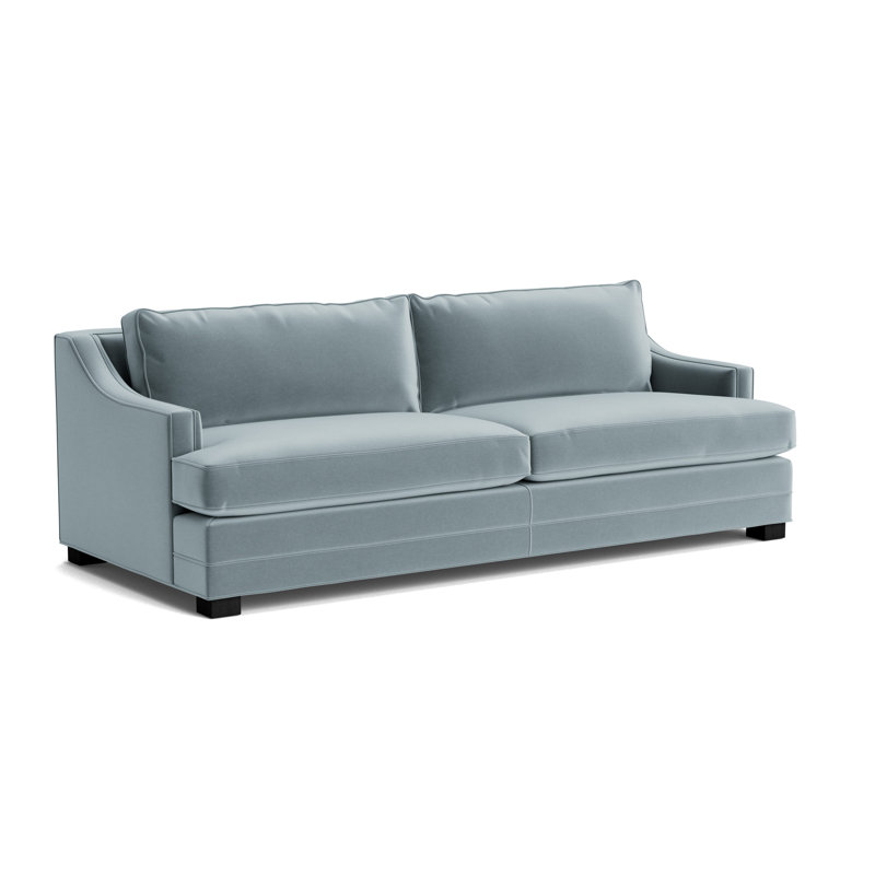 Keaton Slope No Nail 84 Sofa, Performance Velvet - Harbor, Black