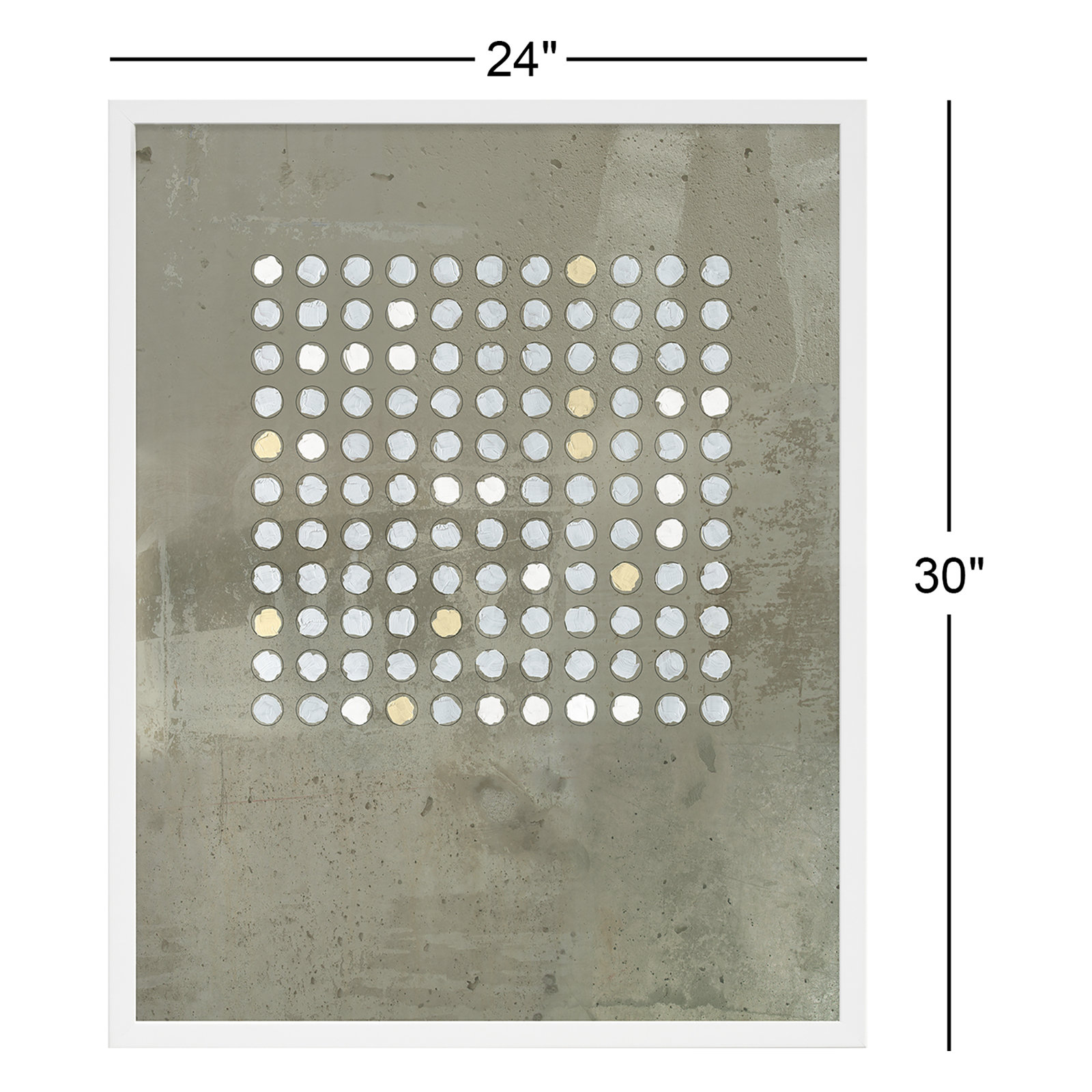 Circles In Squares 2 by Jacques Pilon, White, 30" H x 24" W x 1.25" D