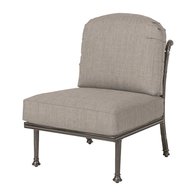 Florence Armless Lounge Chair with Sunbrella Cushions, Desert Bronze, Cast Ash Sunbrella® Plainweave