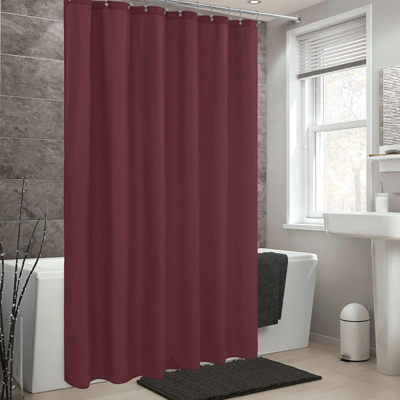 Doublure de rideau de douche en vinyle couleur unie extra longue, Bourgogne