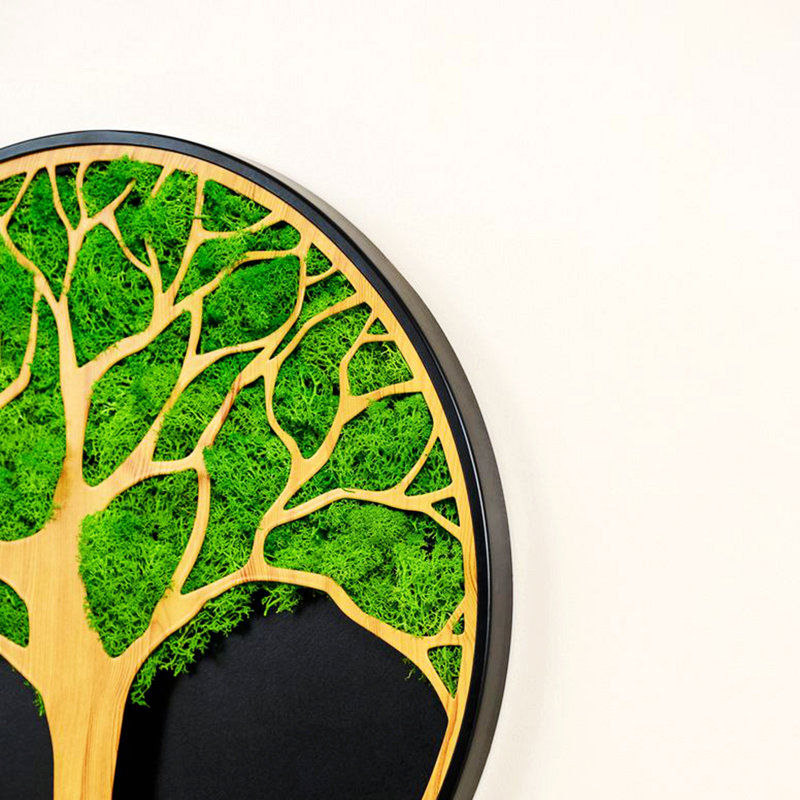 Life Tree Moss Metal Wall Art