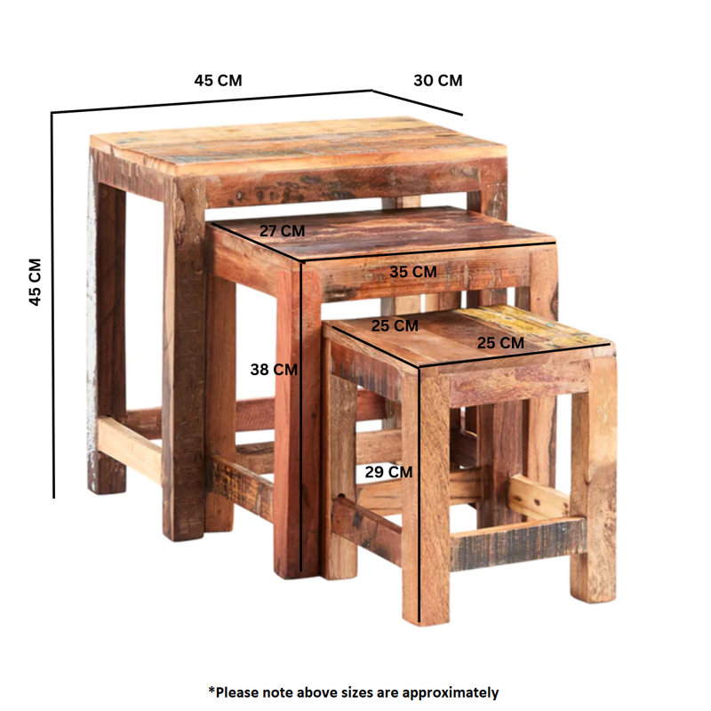 Zaanstad Solid Wood Nesting Tables