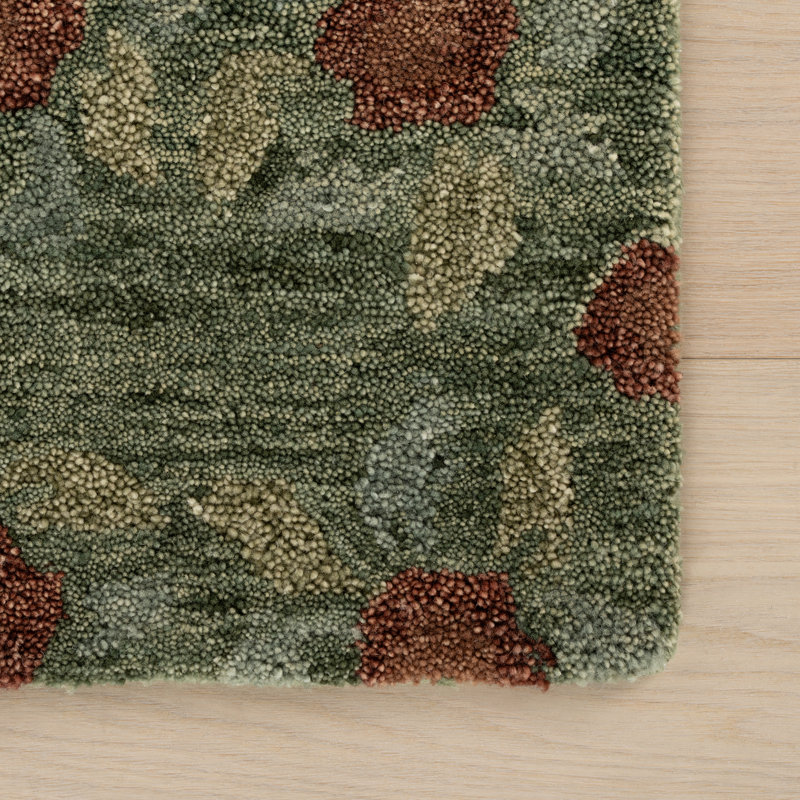 Genevive Modern Floral Wool Rug, Runner 2'6" x 8'