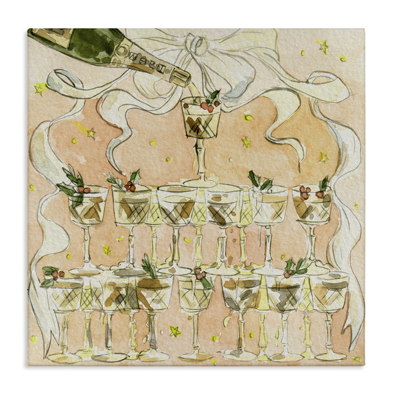 «Versing Champagne Seasonal Cocktail», art mural par Melissa Wang, H 17 po x l 17 po