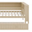 Lit de jour double en bois avec tablettes de rangement et lit gigogne