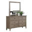 Transitional Style Wire-Brushed Warm Gray 1pc Dresser Round Pull Knobs Wood Grain Texture Bedroom Furniture