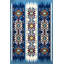 Tapis décoratif multicolore à rayures bleues à motif traditionnel-1110179678