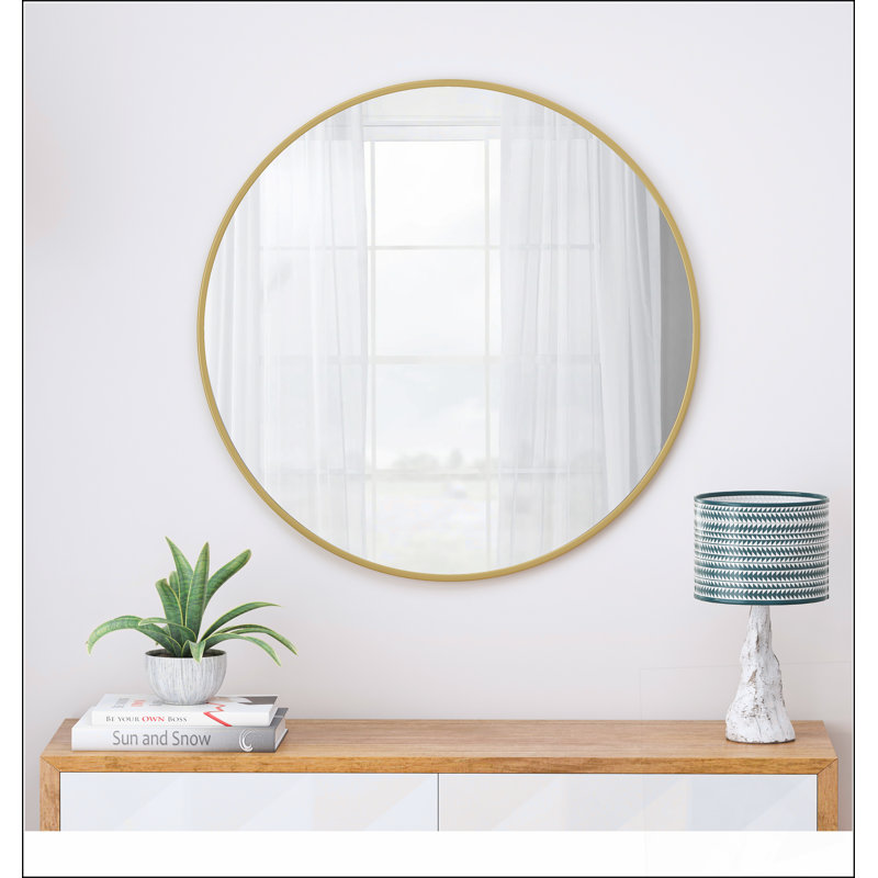 Wall-Mounted Black Circular Mirror for Bathroom, Living Room, and Bedroom with Advanced Electroplating and Sealing Technology