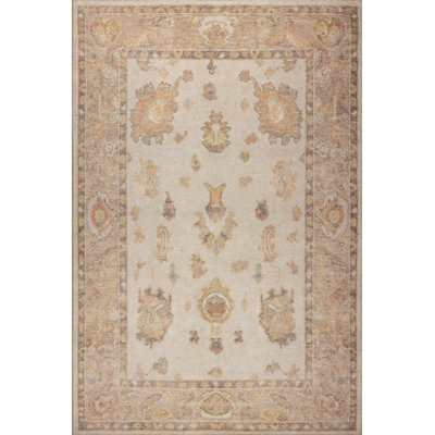 Lucien Beige / Yellow Vintage Textured Classic Patterned Woven Based Chenille Rug