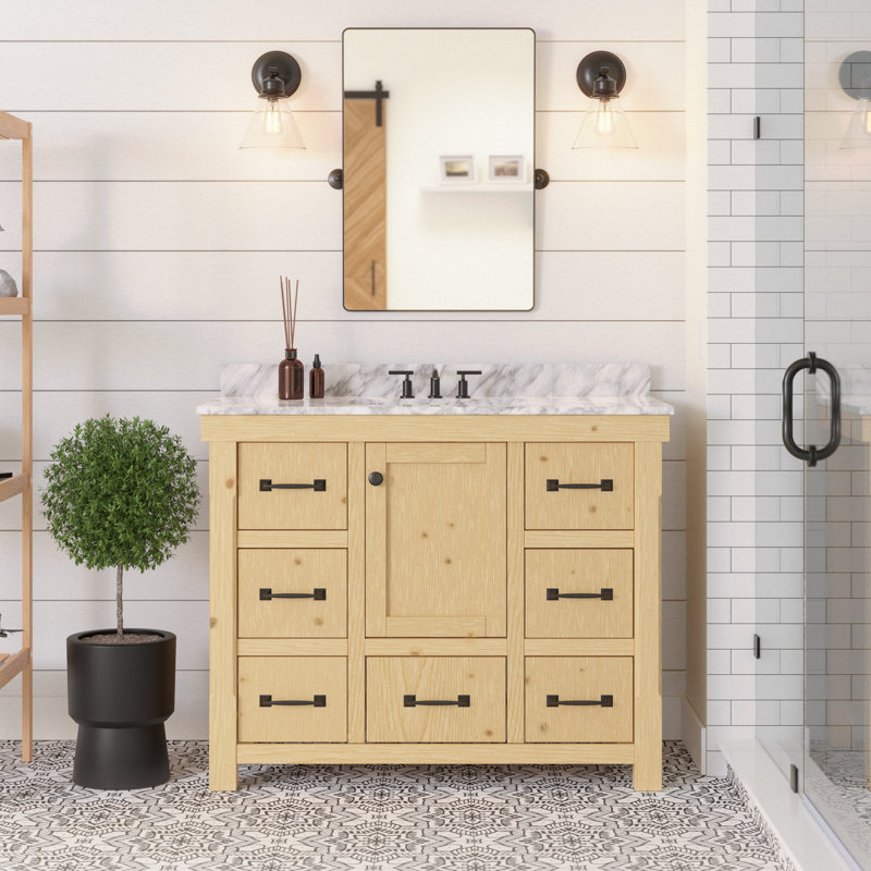 Ensemble de meuble-lavabo simple 42 po Galvan, Bois flottant