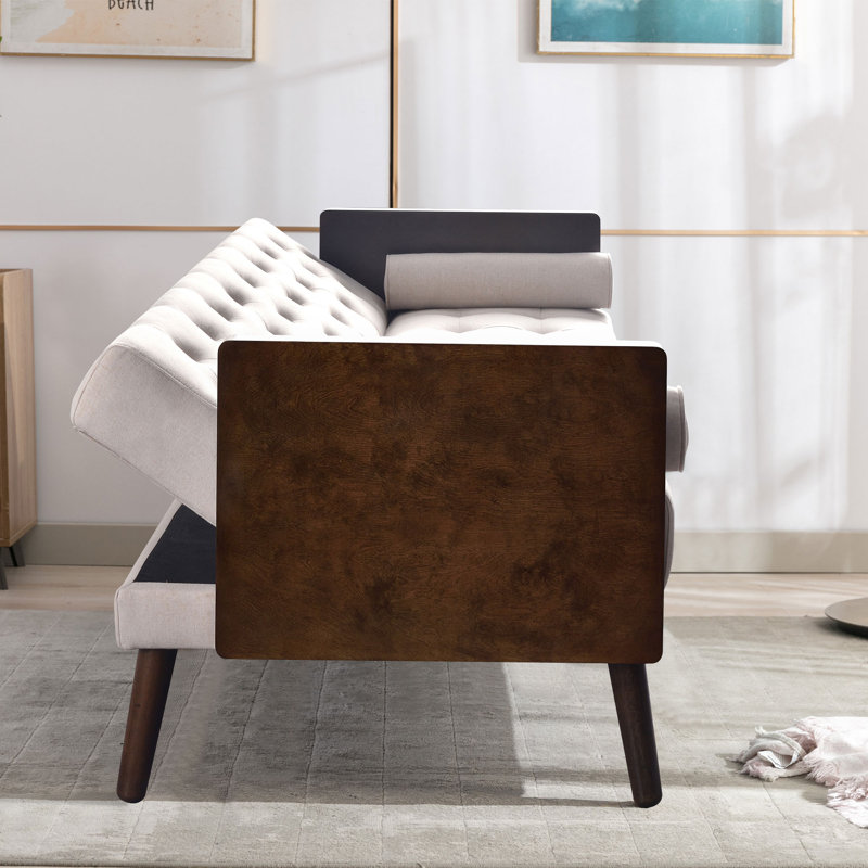 Canapé convertible Keiontae, Microfibre beige