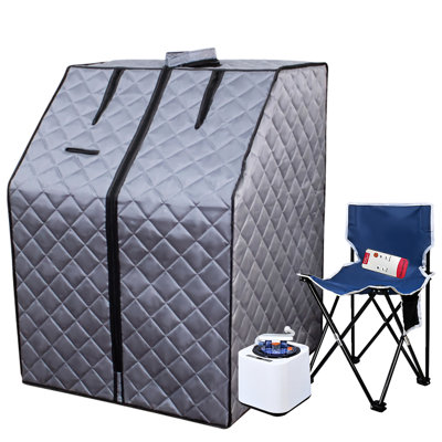 Home Tent For Relax - 1000W Steam Generator, 2L Capacity, Foldable Chair & Remote Portable Chamber Heater, Chair, Control