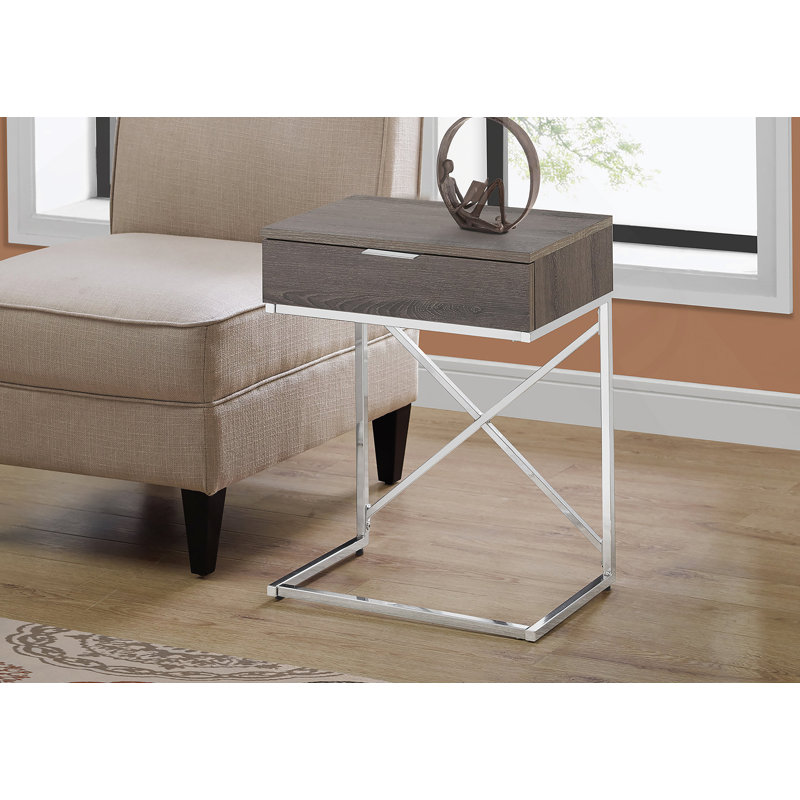 Table d'appoint polyvalente avec tiroir de rangement, idéale comme table d'appoint, de bout ou de chevet dans le salon et la chambre à coucher, avec un design contemporain
