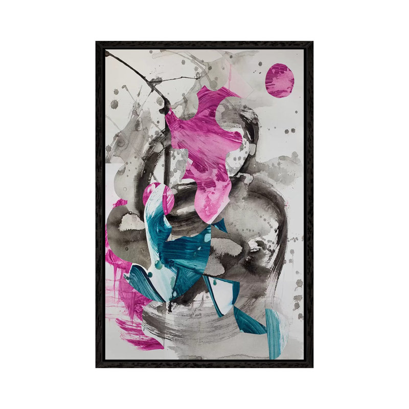 Haiku Series (Waves II) by Pamela Staker - Painting on Canvas, 66.04 cm H x 45.72 cm W, Black Framed