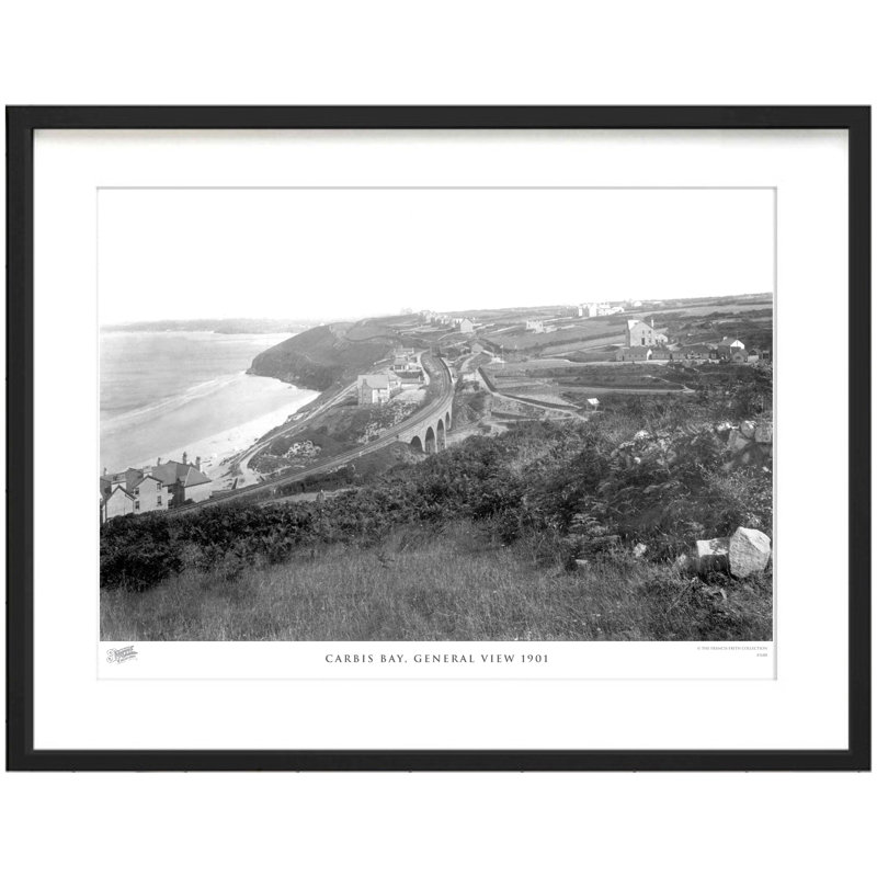 Carbis Bay, General View 1901 - Single Picture Frame Print on Wood, 40cm H x 50cm W x 2.3cm D
