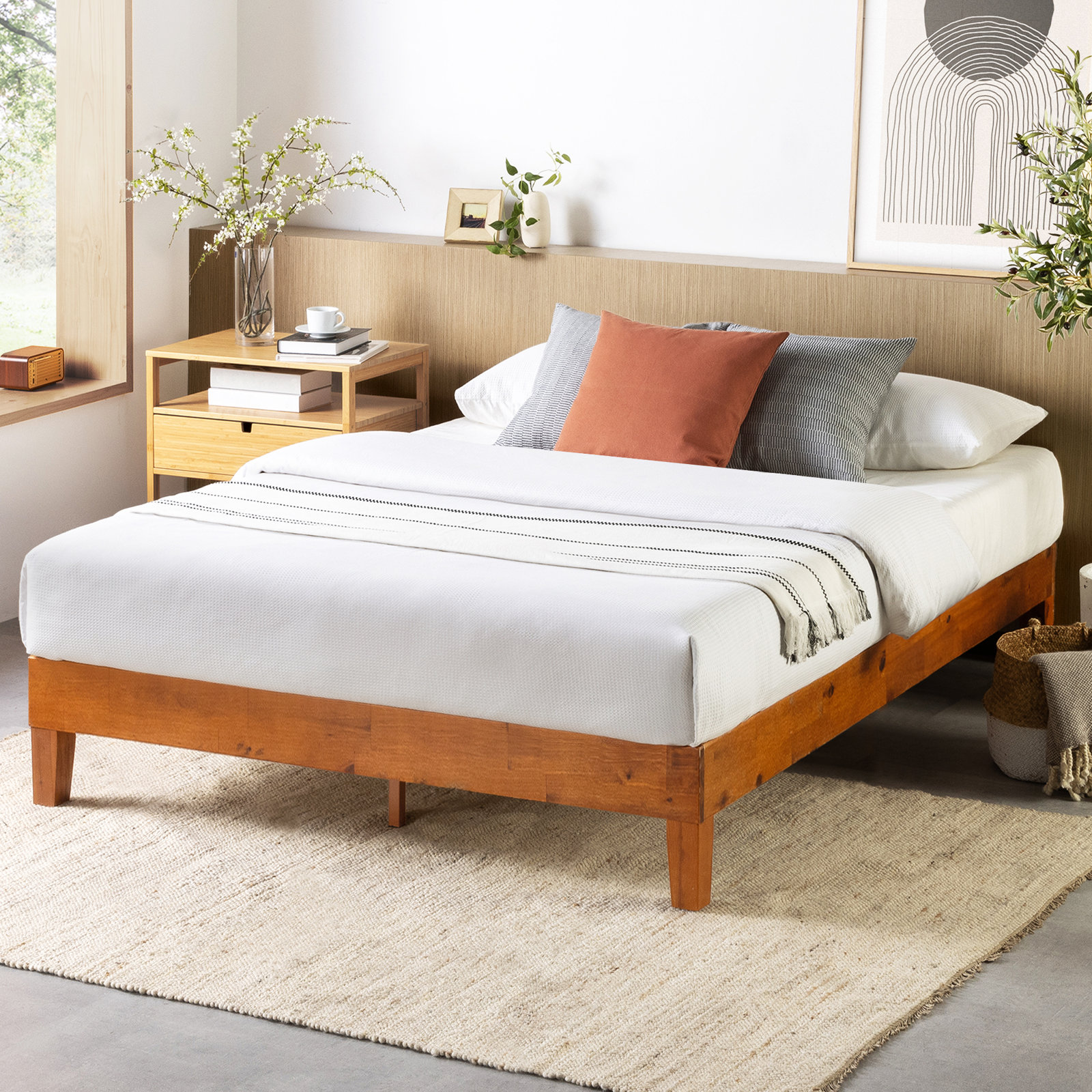 Amaryn Solid Wood Bed, Cherry, Full/Double