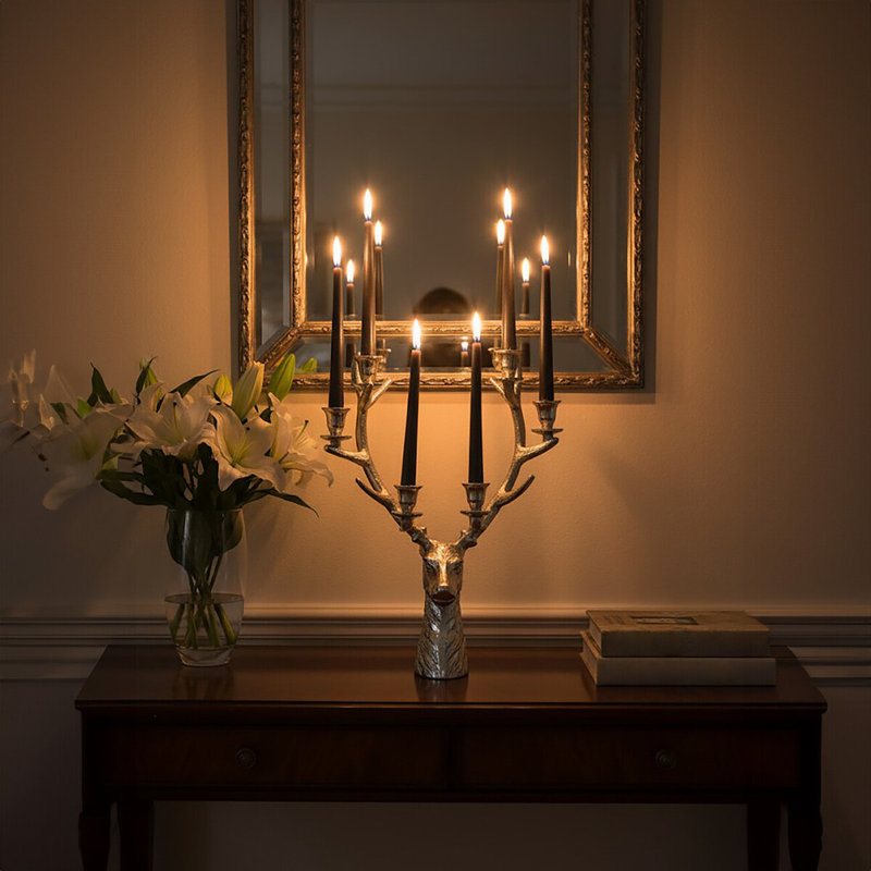 Jeremias Stainless Steel Tabletop Candelabra